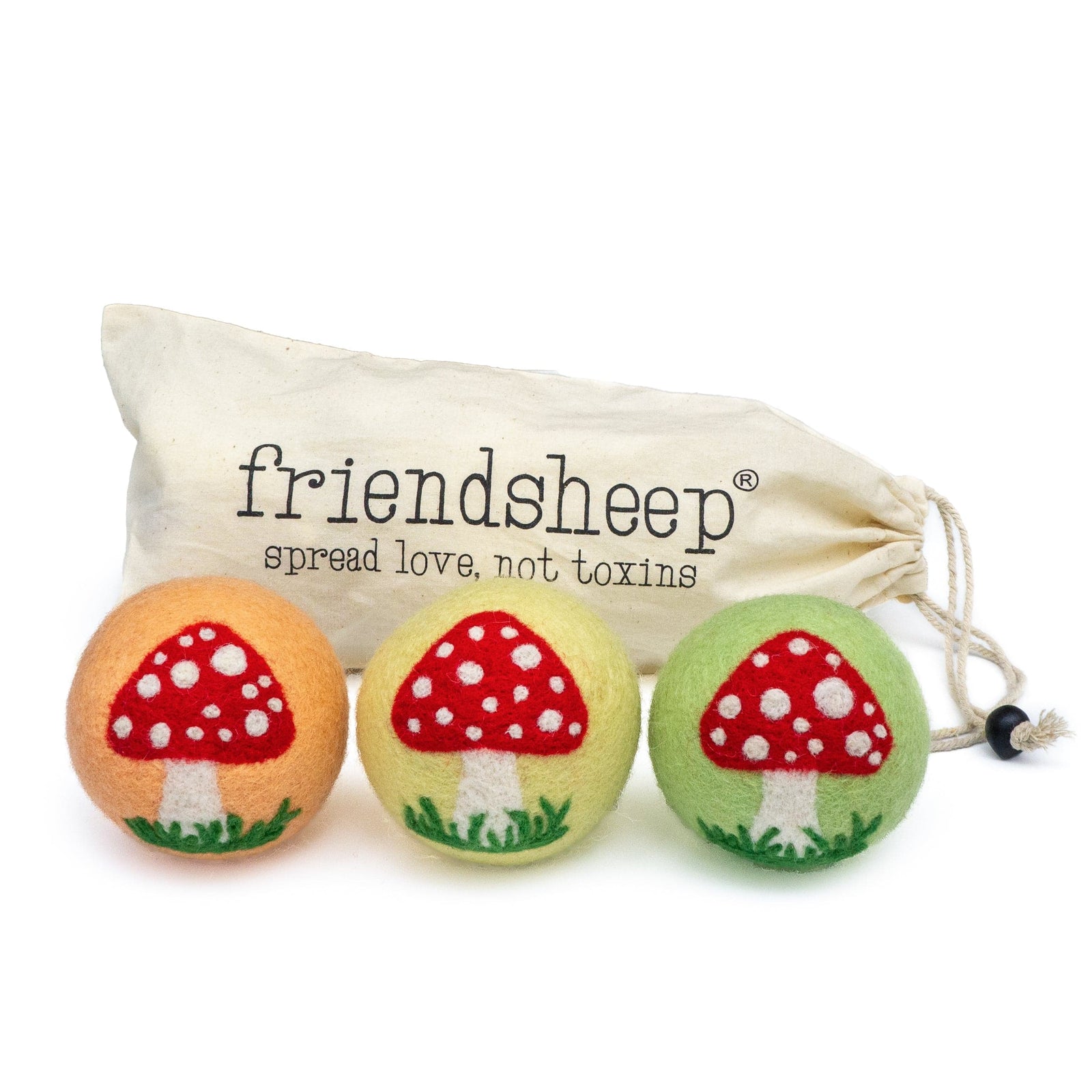 Friendsheep Eco Dryer Balls Meadow Mushroom Trio - Limited Edition