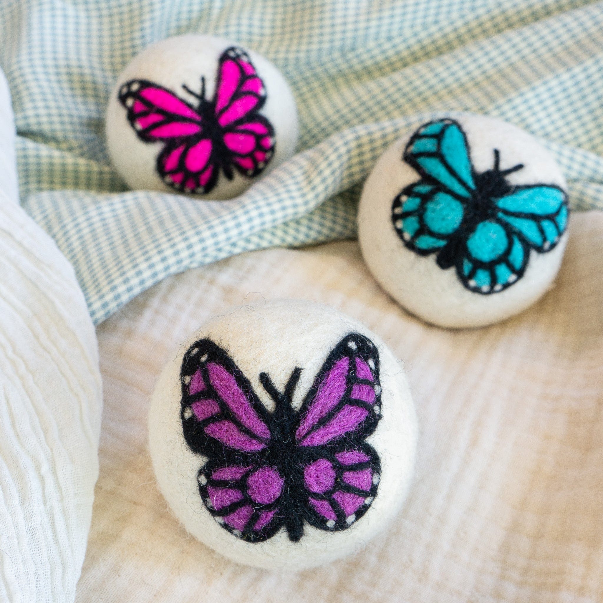 Friendsheep Eco Dryer Balls Moon Monarchs Butterfly Trio