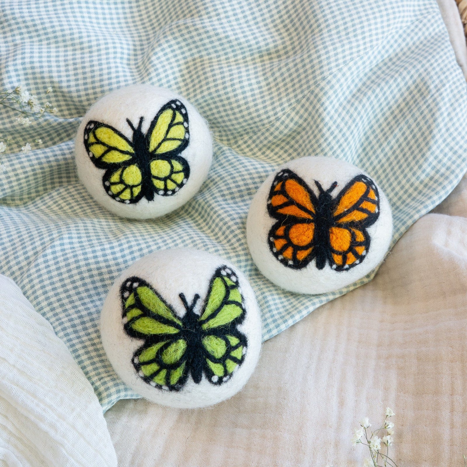 Friendsheep Eco Dryer Balls Sun Monarchs Butterfly Trio