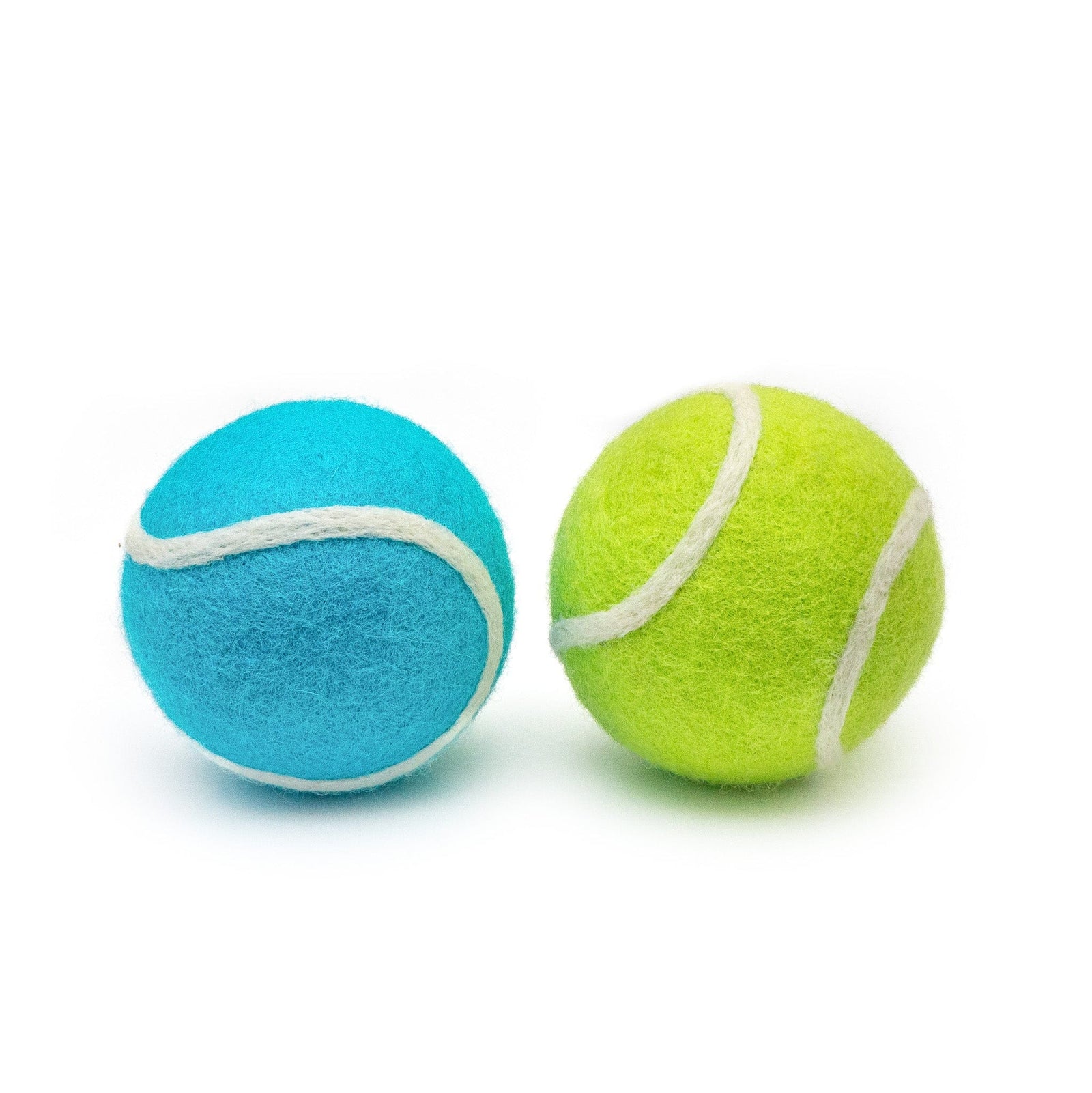 Friendsheep Sustainable Wool Goods Pet Toys 2.5 in Teal & Green Tennis Wool Balls Dog Toy