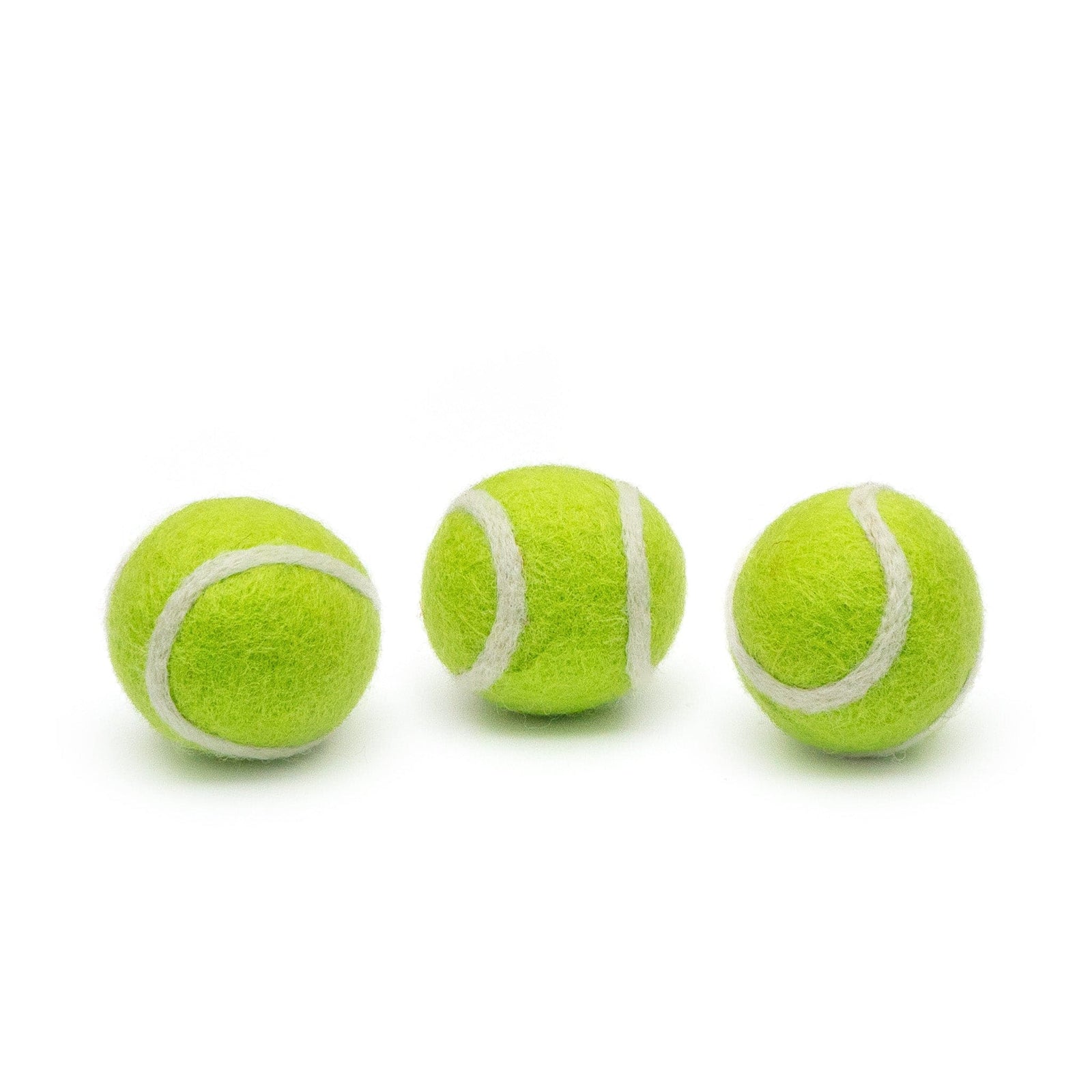 Friendsheep Sustainable Wool Goods Pet Toys Mini Tennis Wool Balls 1.5 in - Set of 3 - Classic Green