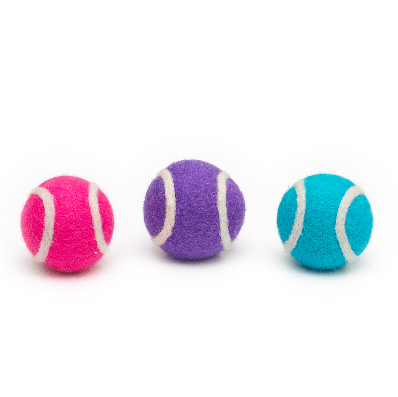 Friendsheep Sustainable Wool Goods Pet Toys Pop Colors Mini Tennis Wool Balls 1.5 in - Set of 3