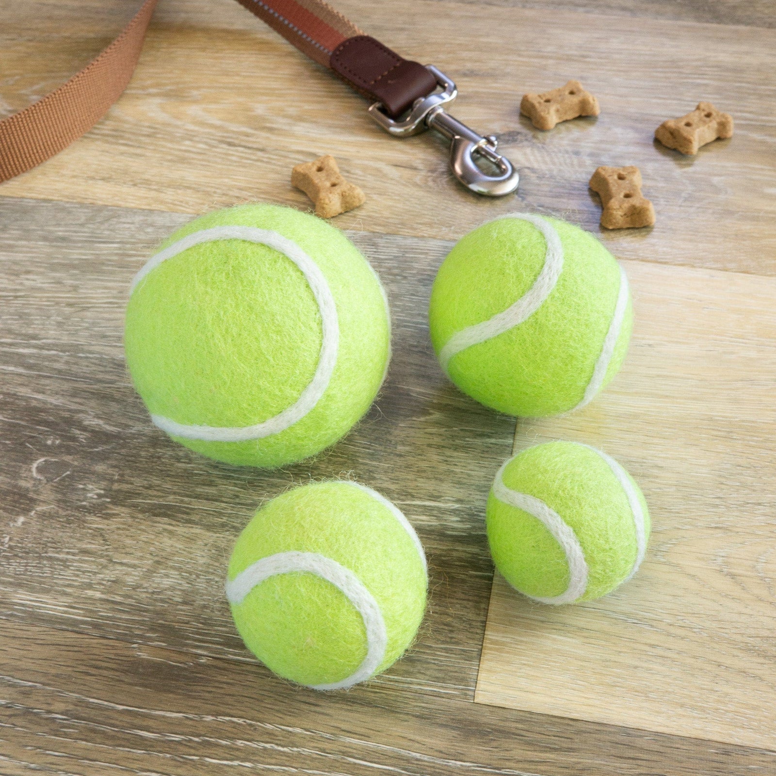 Friendsheep Sustainable Wool Goods Pet Toys Mini Tennis Wool Balls 1.5 in - Set of 3 - Classic Green