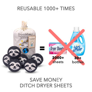 Friendsheep Eco Dryer Balls Sloth Squad Eco Dryer Balls