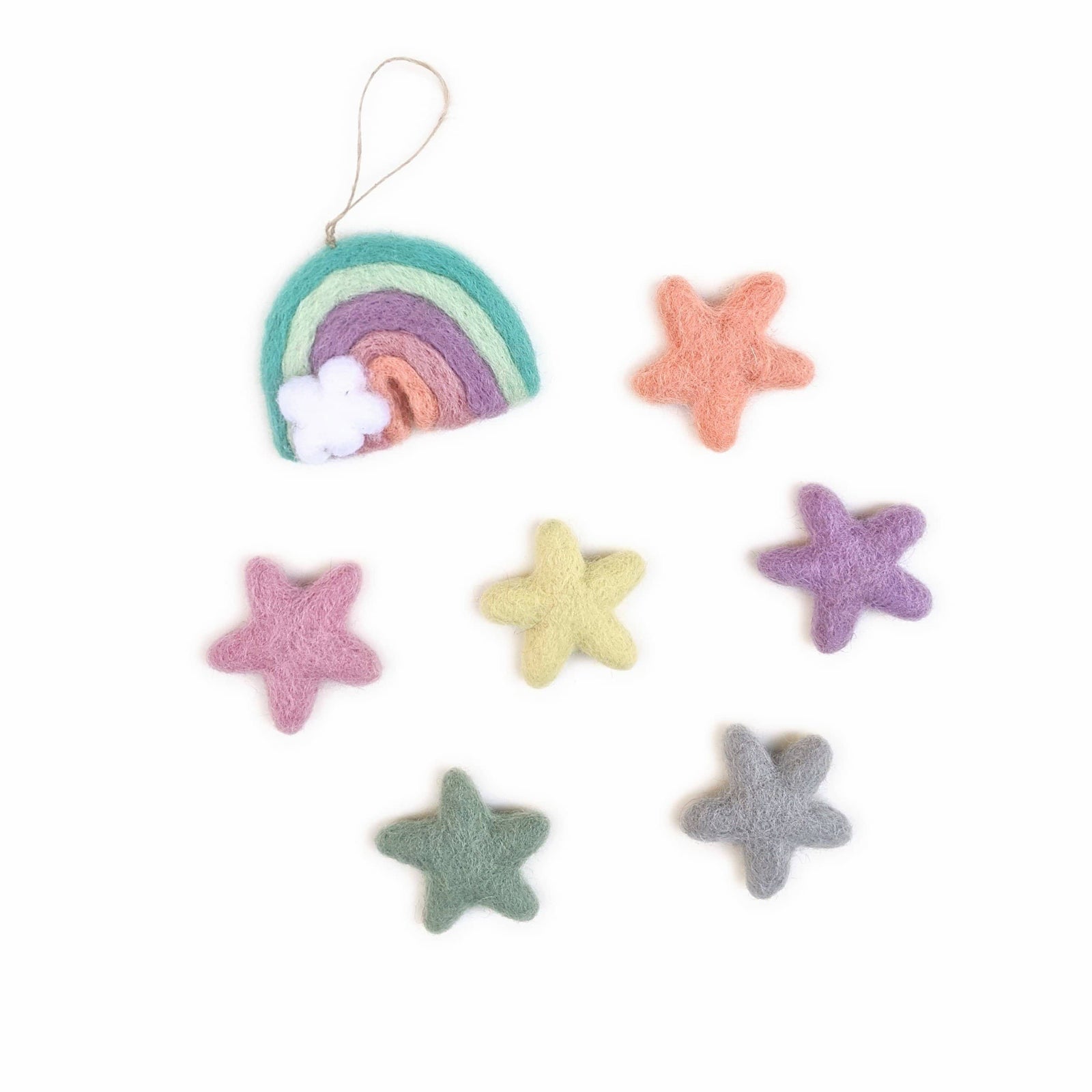 Friendsheep Fabric Freshener 6 stars and 1 rainbow with string Over the Rainbow - Eco Fresheners