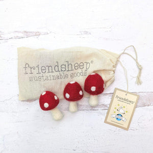 Friendsheep Pet Toys Amanita Mushrooms Eco Toys - Set of 3