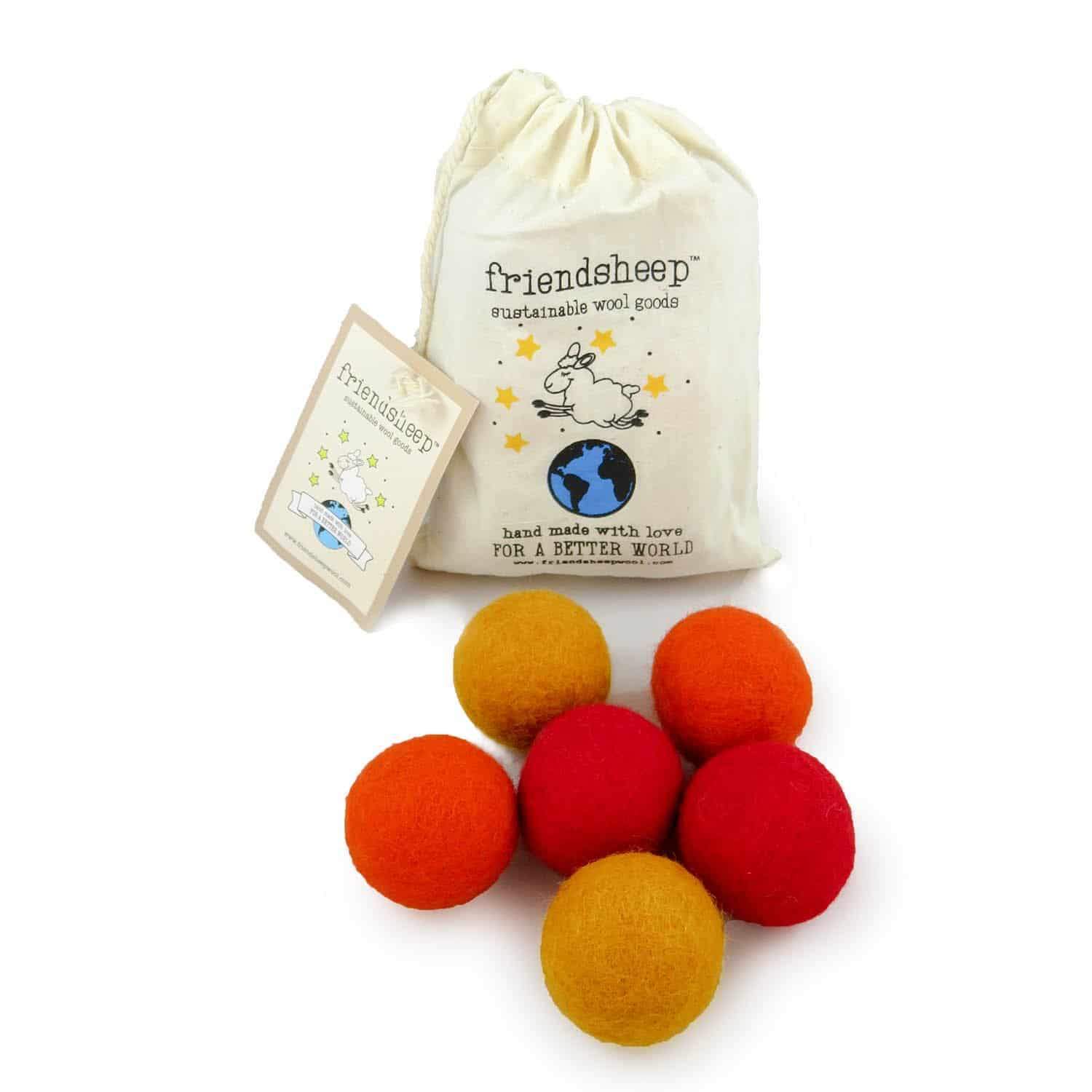Friendsheep Pet Toys orange Eco Toy Balls "Orange Crush" - Set of 6