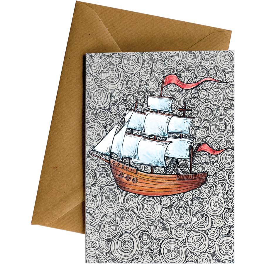 Ship - Greeting Card