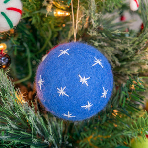 Friendsheep Blue Jolly Dog Eco Ornament - Limited Santa's Hat Edition