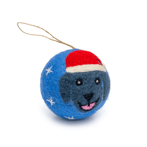 Friendsheep Blue Jolly Dog Eco Ornament - Limited Santa's Hat Edition