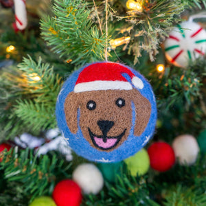 Friendsheep Blue Jolly Dog Eco Ornament - Limited Santa's Hat Edition