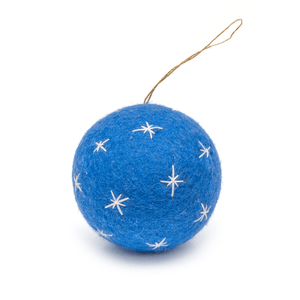 Friendsheep Blue Jolly Dog Eco Ornament - Limited Santa's Hat Edition
