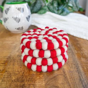 Friendsheep Coaster Candy Cane Eco Coasters & Trivet