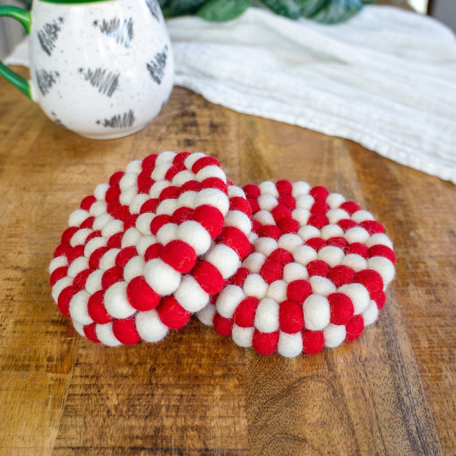 Friendsheep Coaster Eco Trivet Candy Cane Eco Coasters