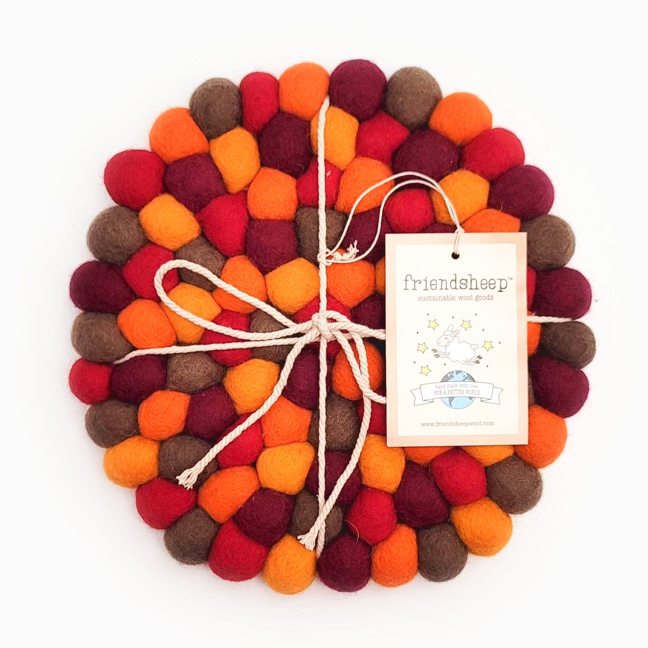 Spring Wool Coasters Falling Leaves - Wool Eco Coasters and Trivets - Friendsheep