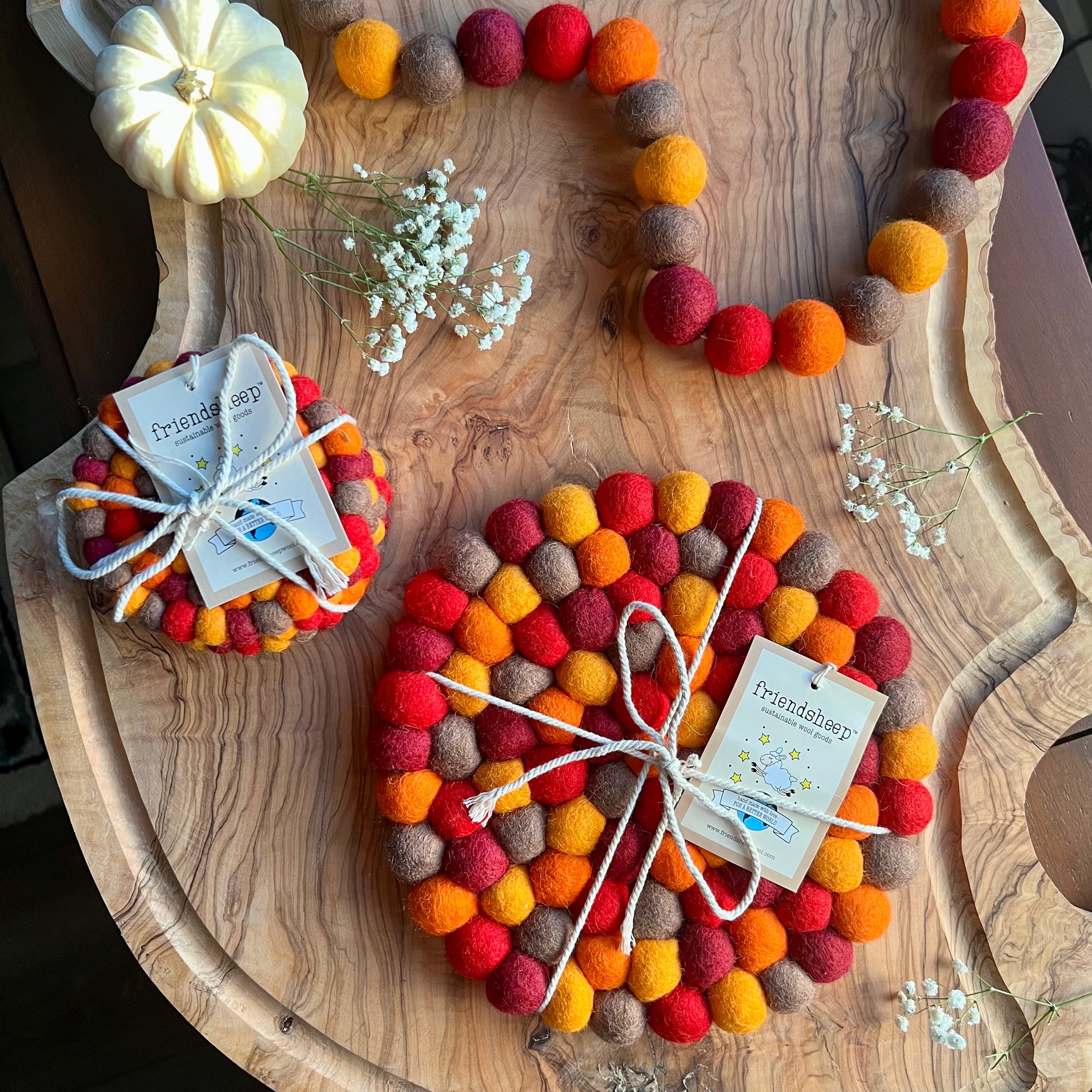 Friendsheep Coaster Falling Leaves Eco Coasters & Trivet