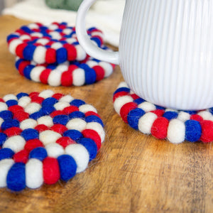 Friendsheep Coaster Red White and Blue Eco Coasters & Trivet
