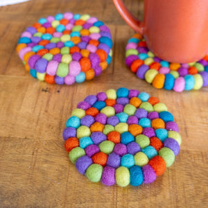 Friendsheep Coaster Shiny Happy Rainbow Eco Coasters & Trivet