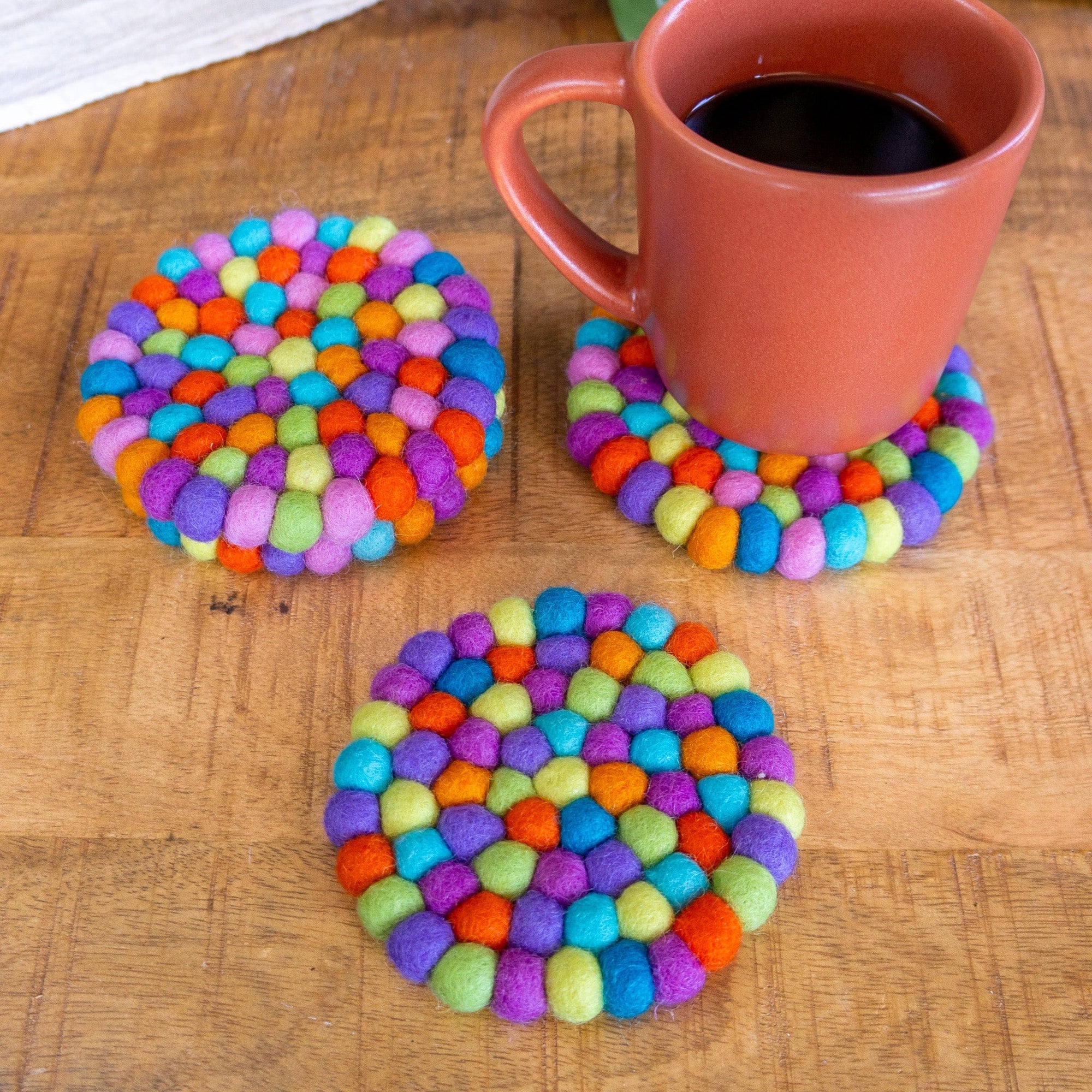 Friendsheep Coaster Shiny Happy Rainbow Eco Coasters & Trivet