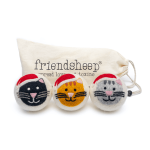 Friendsheep Eco Dryer Balls Jolly House Cats - Limited Santa's Hat Edition
