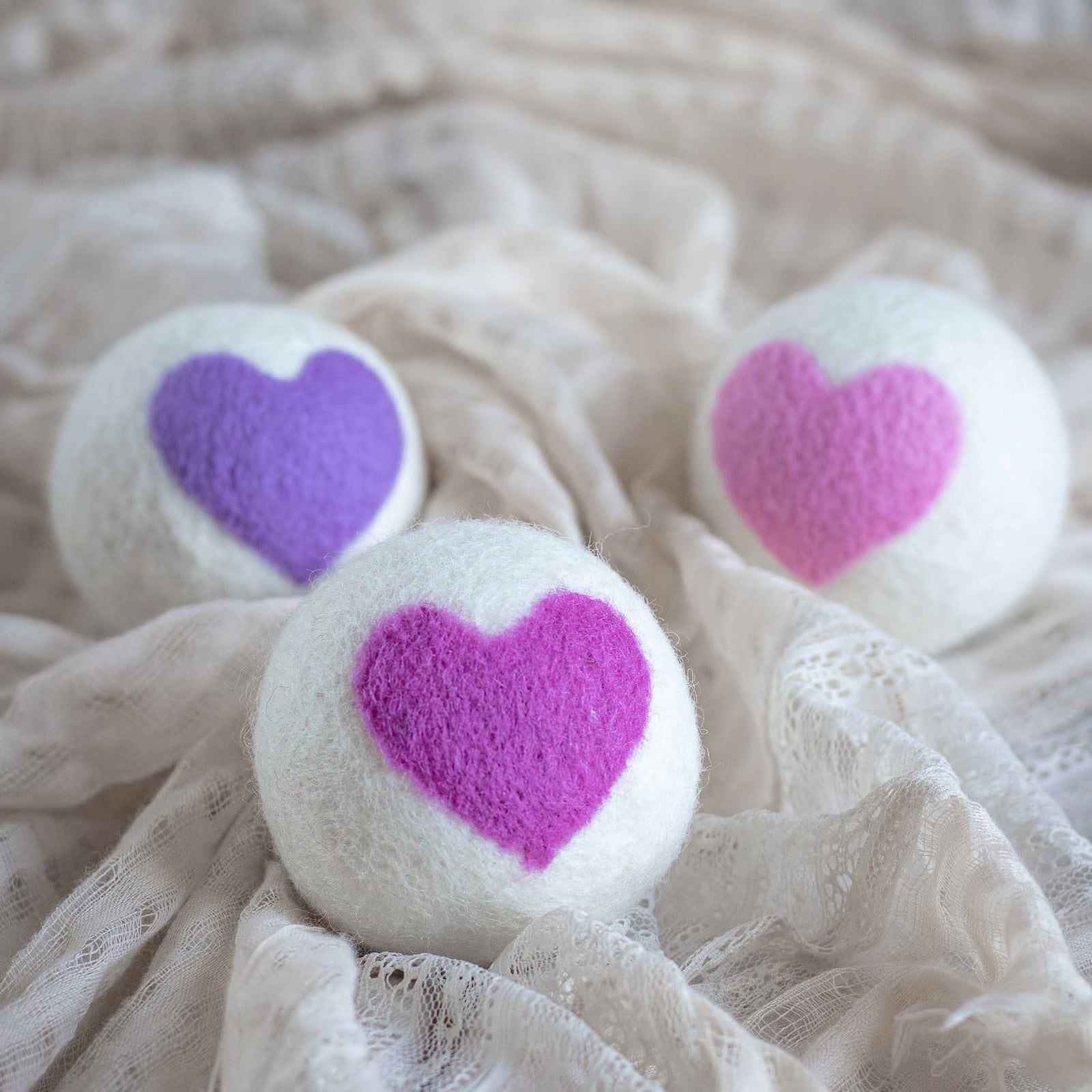 Friendsheep Eco Dryer Balls Lovely Day (Pink Hearts) Trio