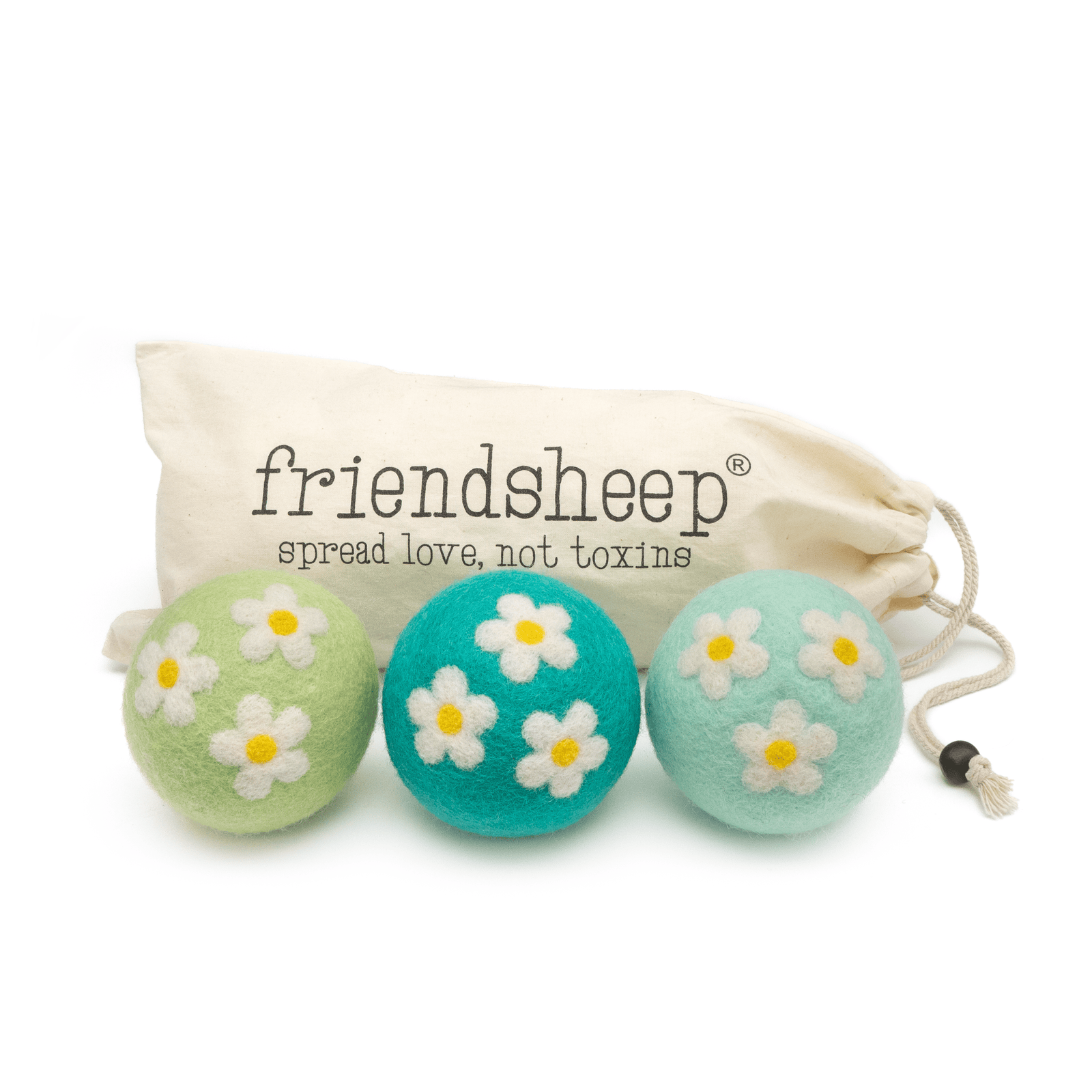 Friendsheep Eco Dryer Balls Morning Daisy Trio