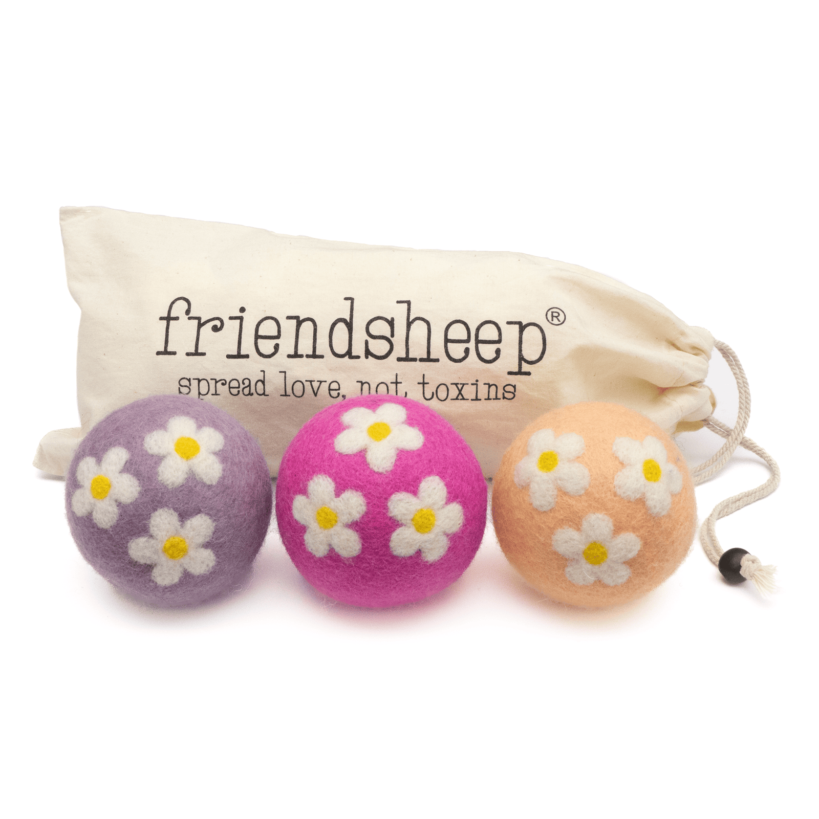Friendsheep Eco Dryer Balls Sunset Daisy Trio