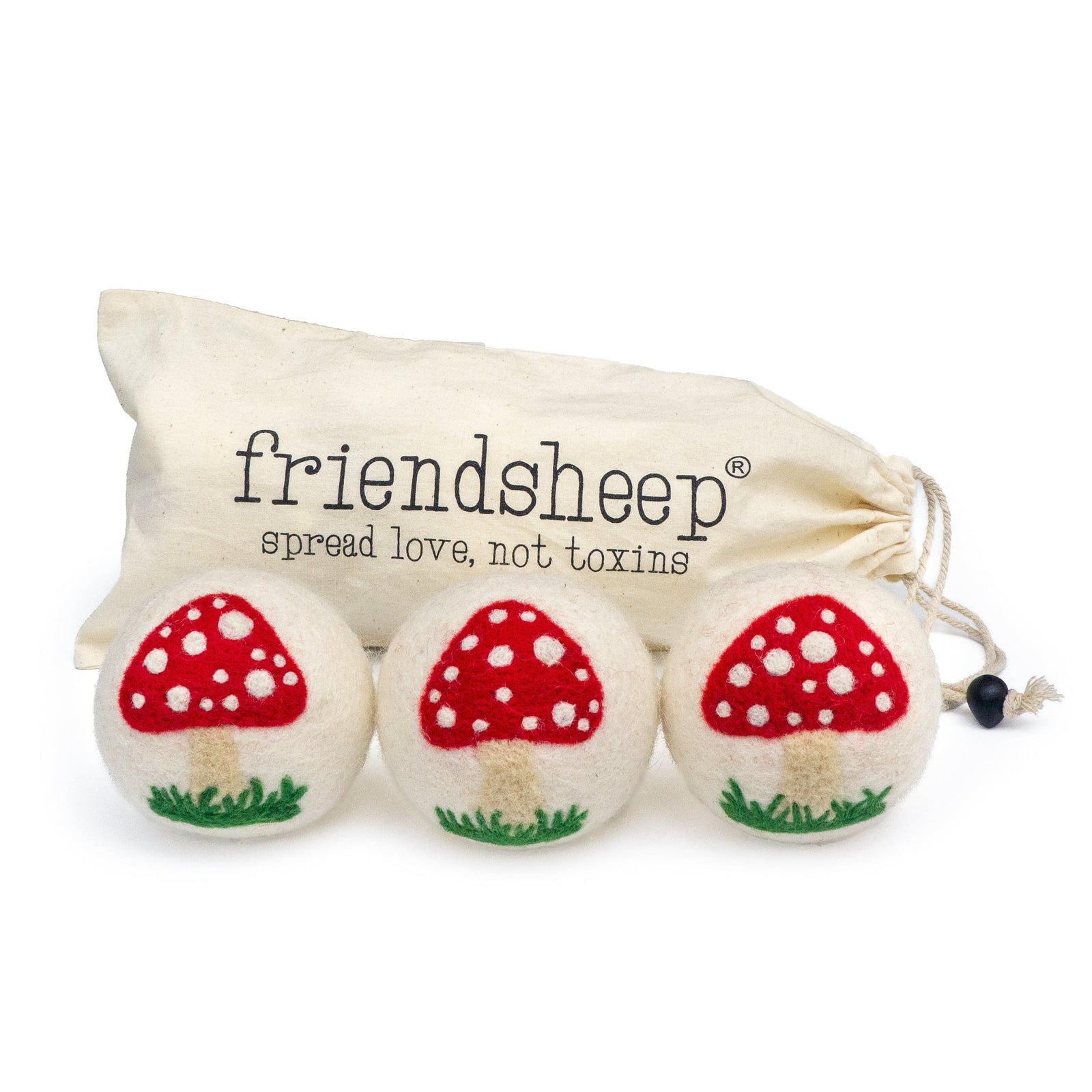 Friendsheep Eco Dryer Balls White Mushroom Trio