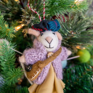 Friendsheep Hanging Animals Ginny and Chris Boho Mouse Eco Ornaments - Set of 2