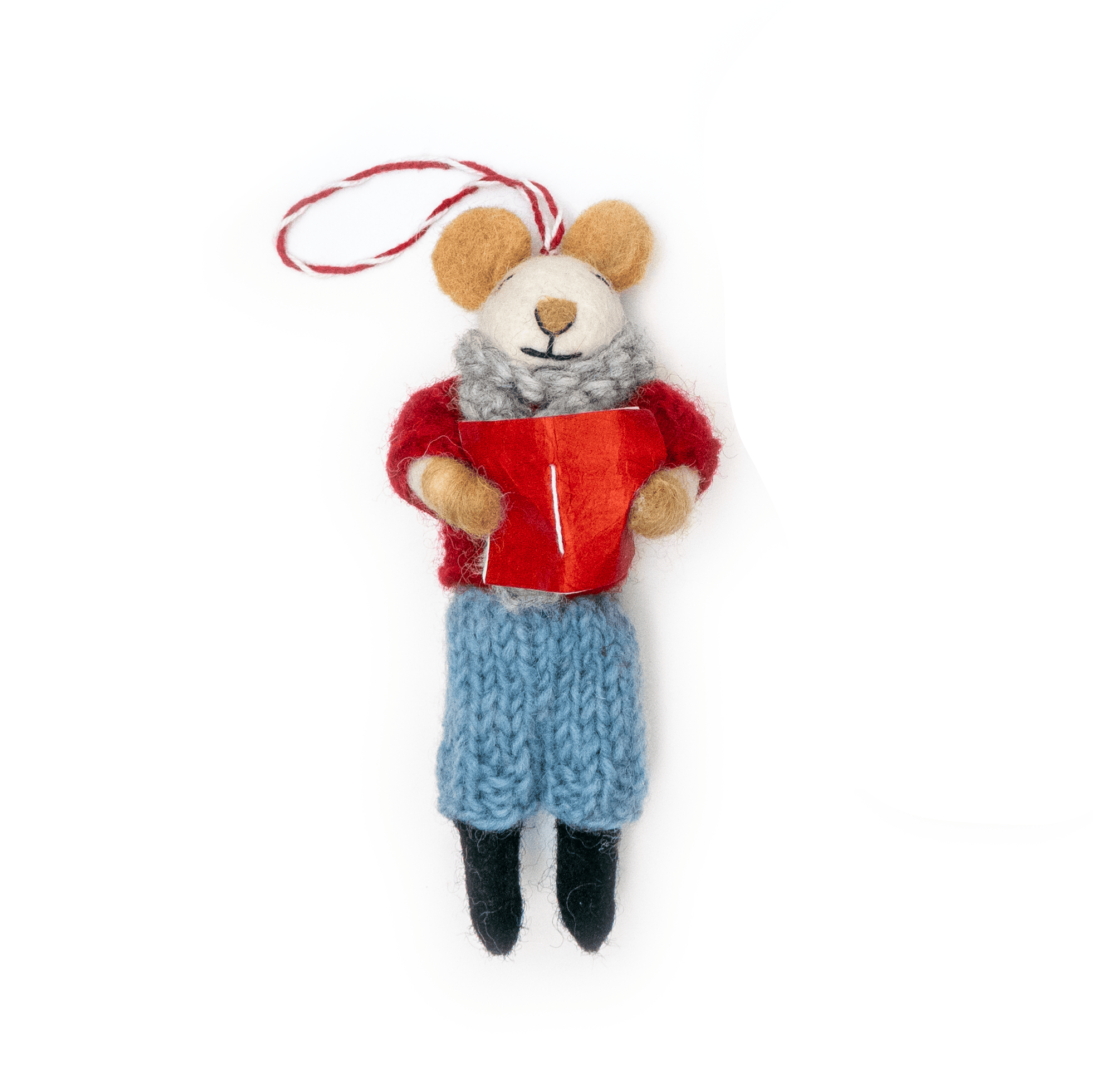 Friendsheep Hanging Animals Ginny and Chris Boho Mouse Eco Ornaments - Set of 2