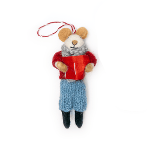 Friendsheep Hanging Animals Ginny and Chris Boho Mouse Eco Ornaments - Set of 2