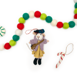 Friendsheep Hanging Animals Ginny and Chris Boho Mouse Eco Ornaments - Set of 2