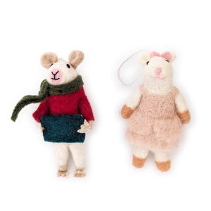 Friendsheep Hanging Animals Milly & Nelson Mouse Eco Ornaments