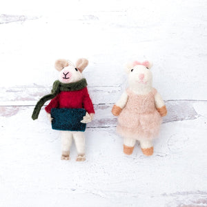 Friendsheep Hanging Animals Milly & Nelson Mouse Eco Ornaments