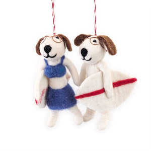 Friendsheep Hanging Animals Set of 2 - girl+boy Nelly and Milly Mice Eco Ornaments