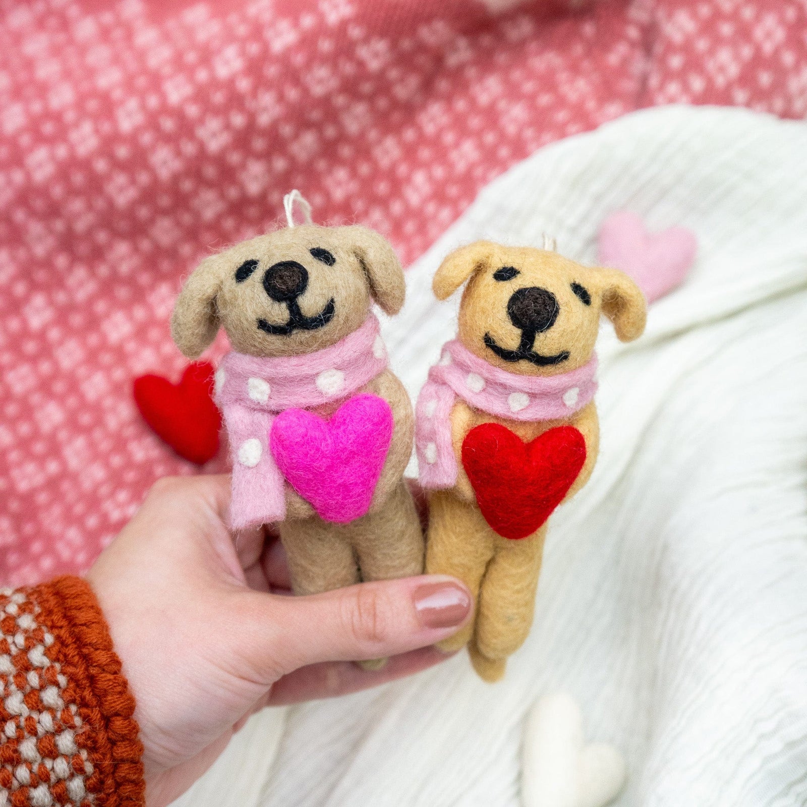 Friendsheep Holiday Ornaments Kona & Riley Heart Valentine's Dog Eco Ornament