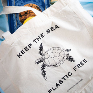 Friendsheep Keep The Sea Plastic Free (Turtle) - Organic Cotton Tote