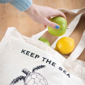 Friendsheep Keep The Sea Plastic Free (Turtle) - Organic Cotton Tote