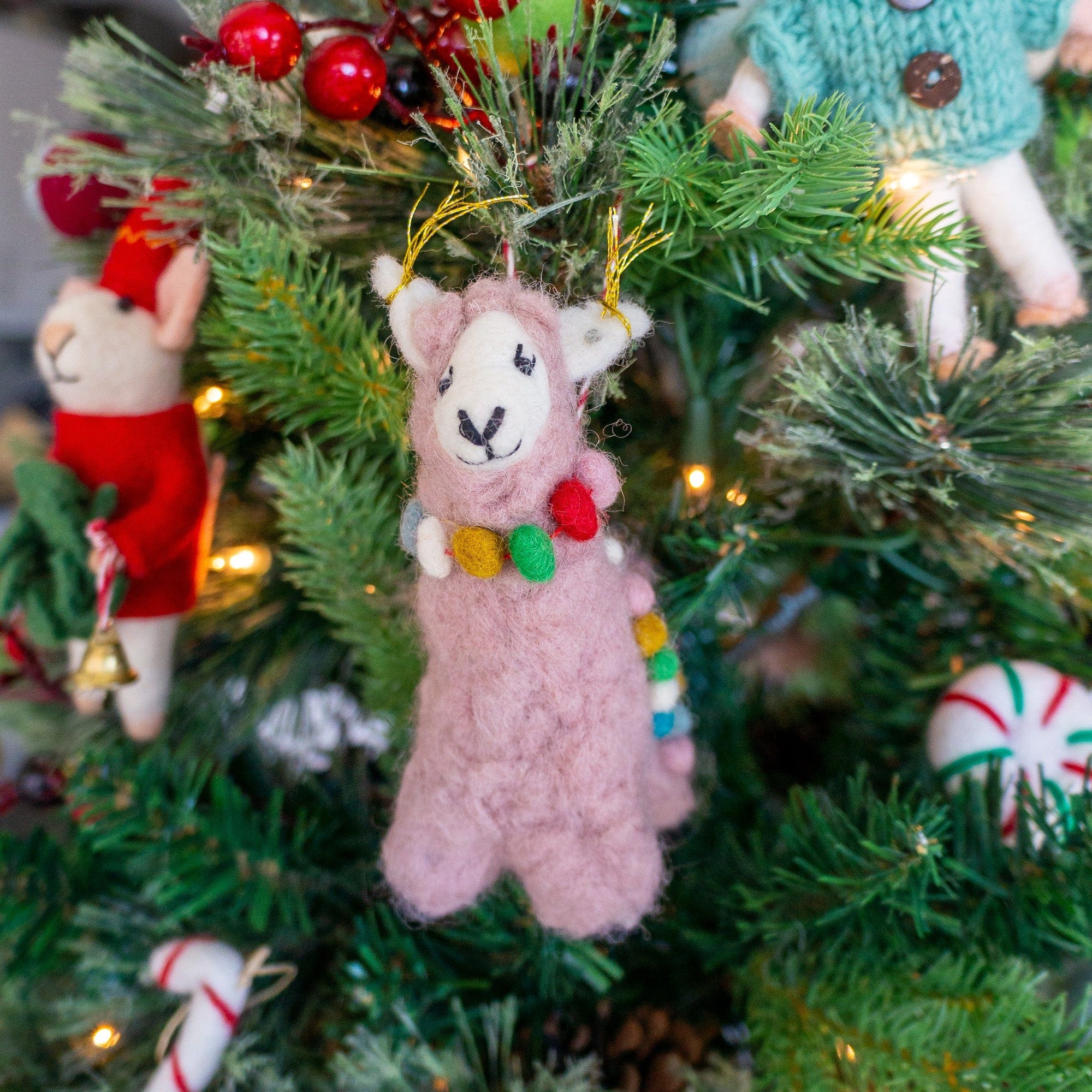 Friendsheep Lalla the Pink Llama Eco Ornament