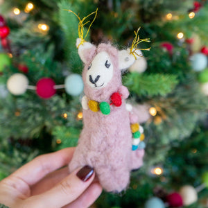 Friendsheep Lalla the Pink Llama Eco Ornament