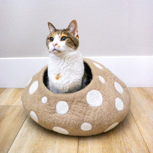 Friendsheep Pets Beige Mushroom Eco Kitty Cave
