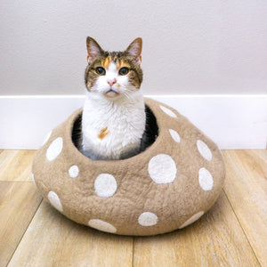 Friendsheep Pets Beige Mushroom Eco Kitty Cave