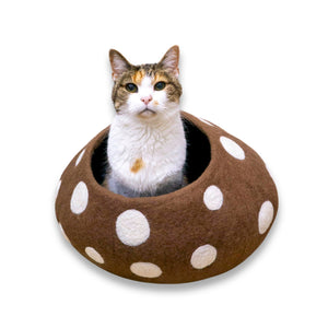 Friendsheep Pets Brown Mushroom Eco Kitty Cave