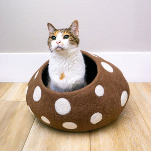 Friendsheep Pets Brown Mushroom Eco Kitty Cave
