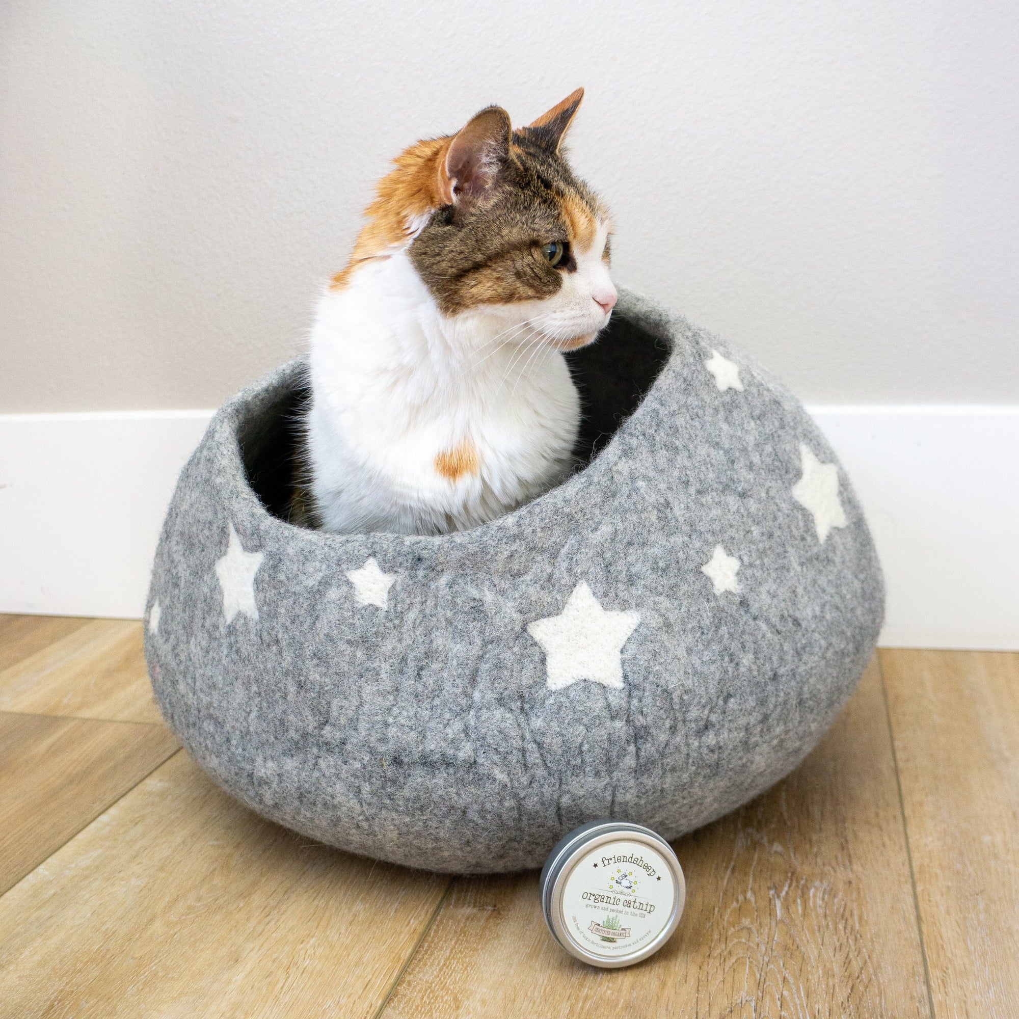 Friendsheep Pets Grey Midnight Stars Eco Kitty Cave