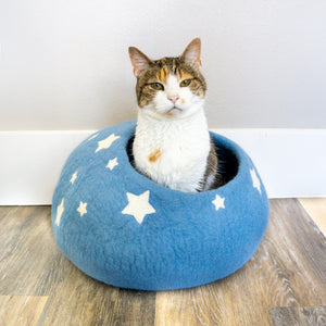 Friendsheep Pets Sky Blue Midnight Stars Eco Kitty Cave