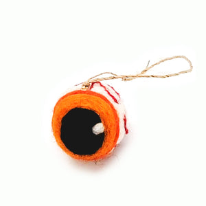 Friendsheep Sustainable Wool Goods Fire Orange Spooky Eye Ball Eco Freshener
