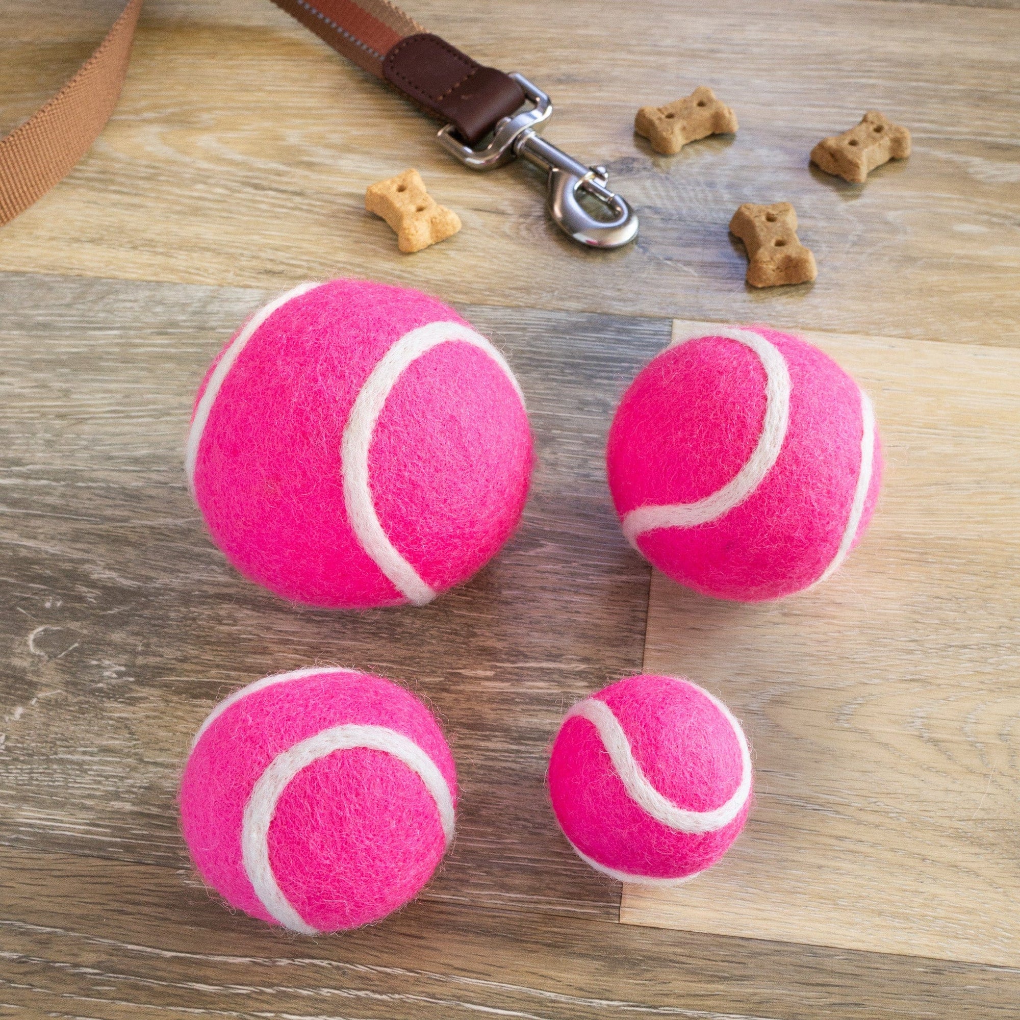 Friendsheep Sustainable Wool Goods Pet Toys Pink & Purple Tennis Wool Ball Toy
