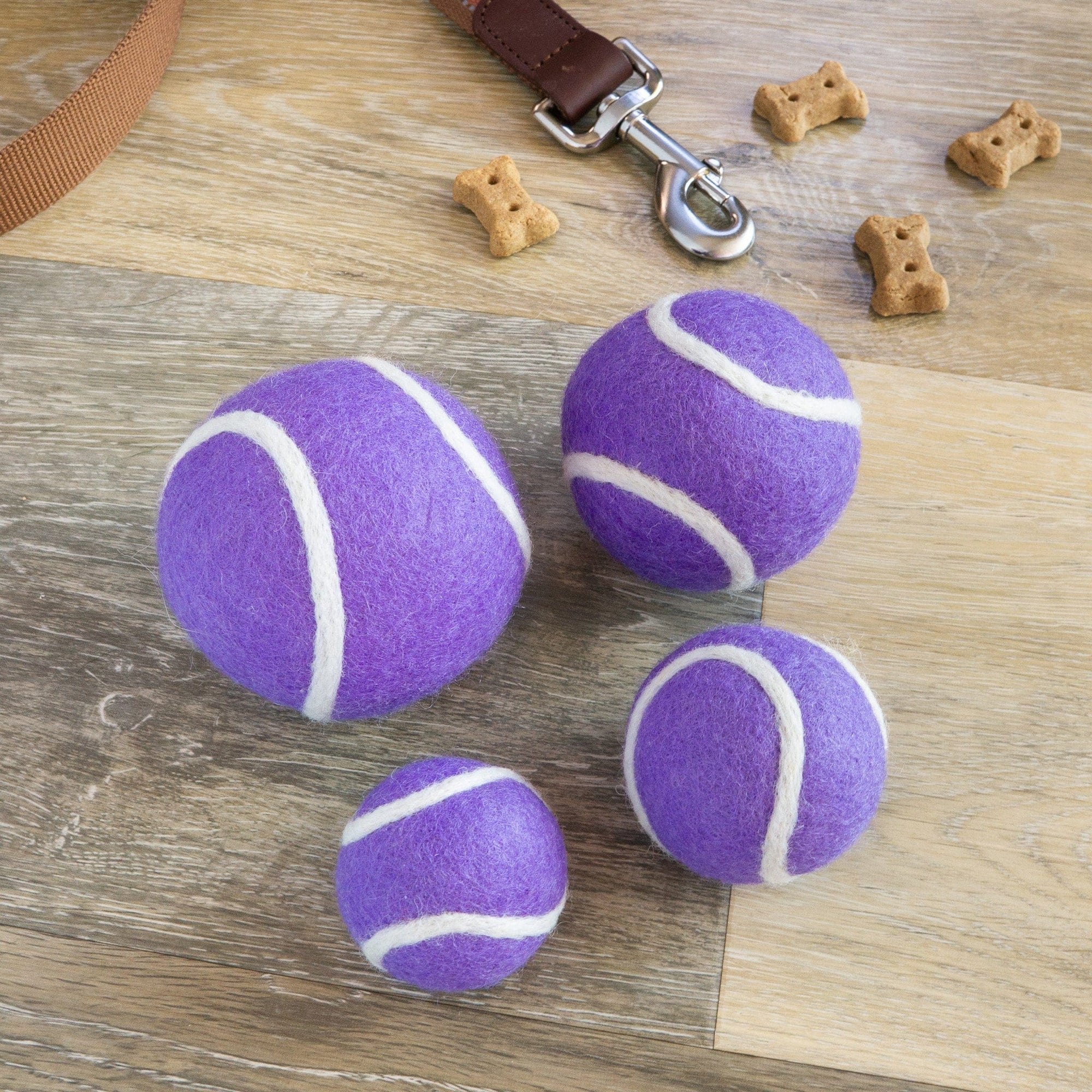 Friendsheep Sustainable Wool Goods Pet Toys Pink & Purple Tennis Wool Ball Toy