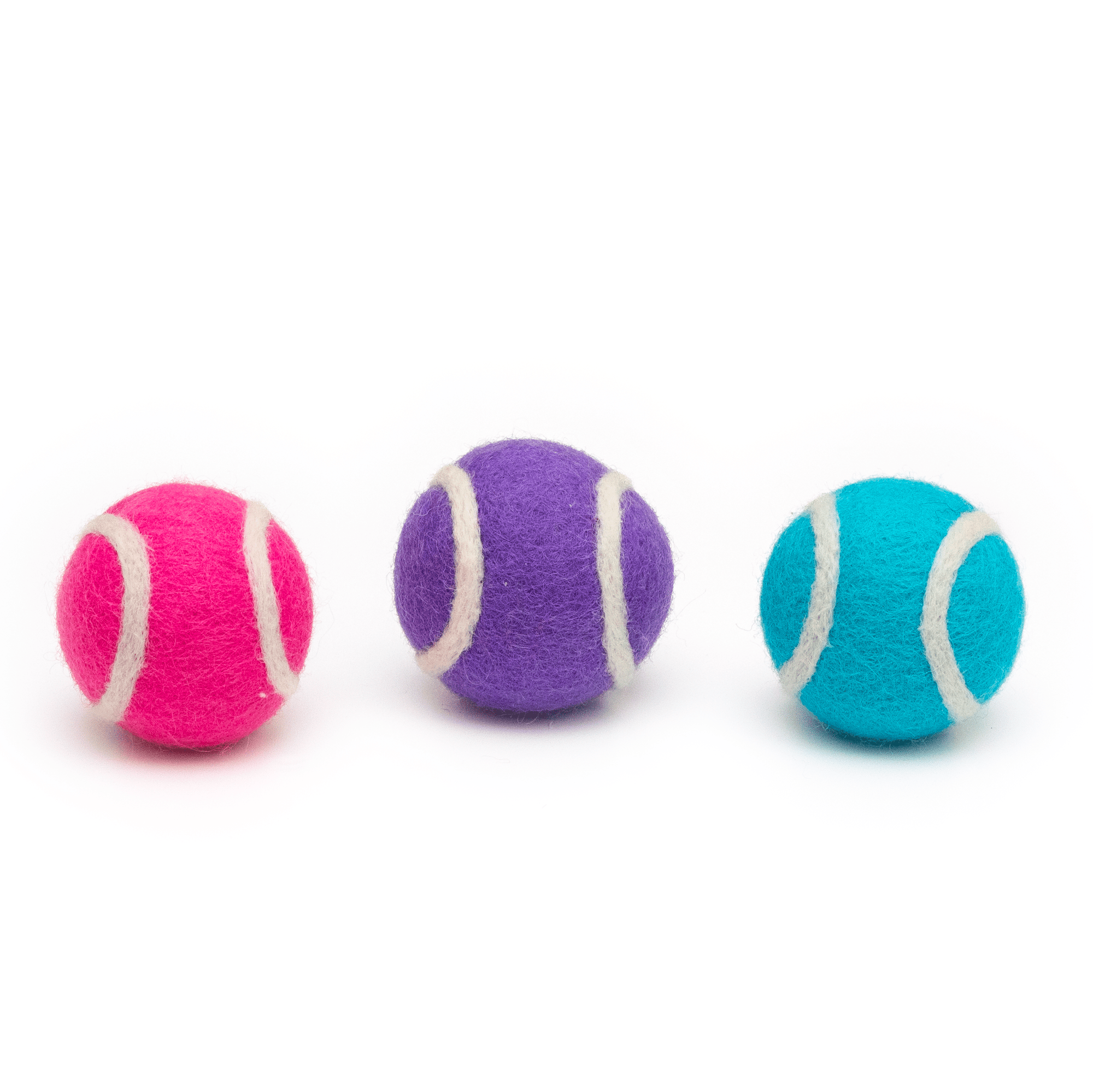 Friendsheep Sustainable Wool Goods Pet Toys Pop Colors Mini Tennis Wool Balls 1.5 in - Set of 3